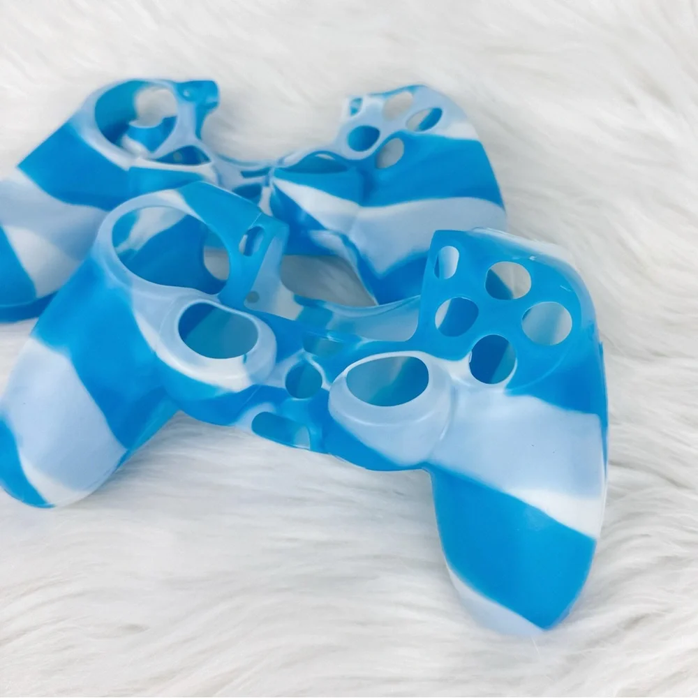PS4 Controller Silicone Skins Bundle of 2 Blue White